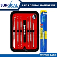 8 Tools Professional Dental Oral Hygiene Kit Deep Cleaning Scaler Teeth Care Set