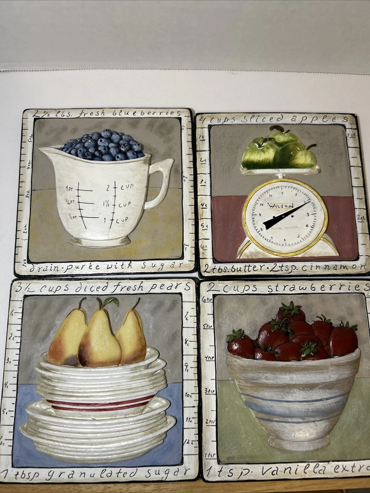 Azulejos colgantes de frutas decorativos de cerámica - perfectos para cocina Foto 3 de 4