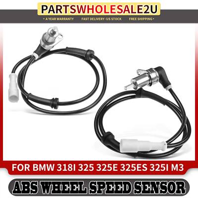 2x Front LH & RH ABS Wheel Speed Sensor for BMW E30 318i 325 325E 325ES 325i M3