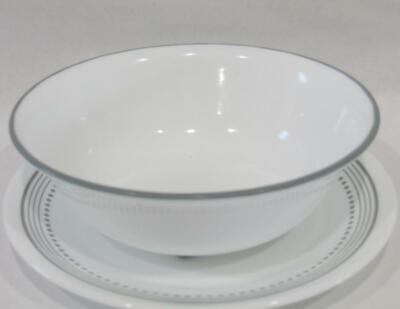 1 Corelle MYSTIC GRAY 18-oz Soup CEREAL BOWL 6 1/4'' Grey Rim Band