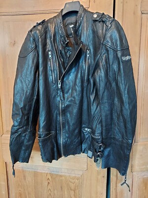 Tigha Lederjacke Schwarz Gr. M