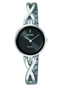 Citizen Eco-Drive Silhouette Women's Black Dial Bangle 23mm Watch EX1420-50E