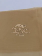 Alberts Seamless Flat Knit Stockings With Sandal Foot 3 Pair In Box