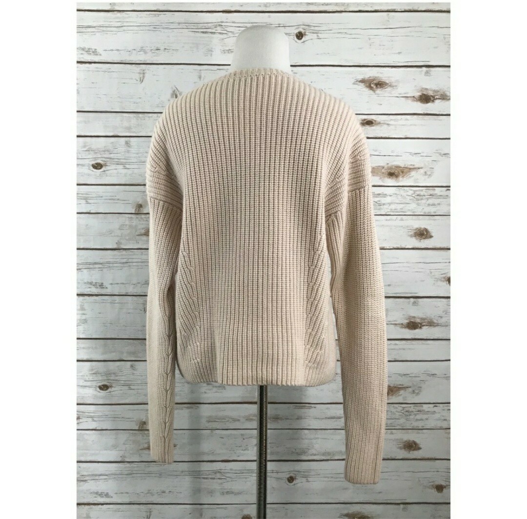 Athe' by Vanessa Bruno Cream Knit Sweater, Sz M Z… - image 2