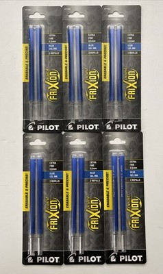 6 Packs of 2 Pilot FriXion Point Extra Fine 0.5mm Blue Gel Ink 77341 (12 Total)