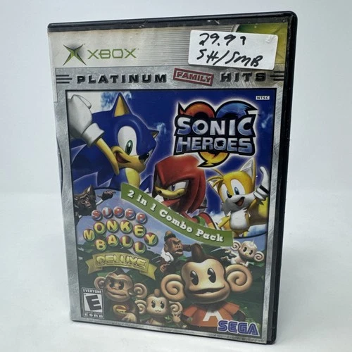 Sonic Heroes Super Monkey Ball Deluxe 2 in 1 Xbox Platinum Hits Tested Working