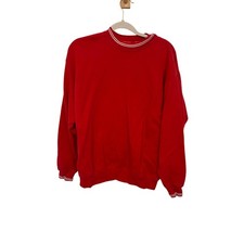 Vintage 80s 90s Hugo Boss Crewneck Sweatshirt L Red Cozy Grandpa Casual Sweat