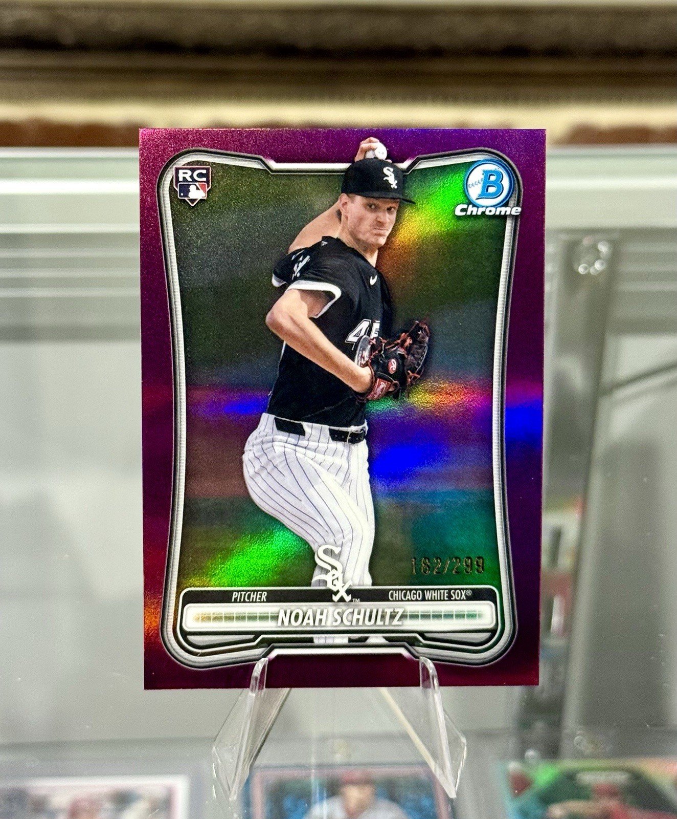 2026 Bowman Chrome NOAH SCHULTZ RC #/299 TRUE FUCHSIA REFRACTOR White Sox Rookie