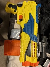 Buzz Bee Toy Gun BBT1902 Yellow Blue Foam Dart Toy Gun Blaster With 2 Mags