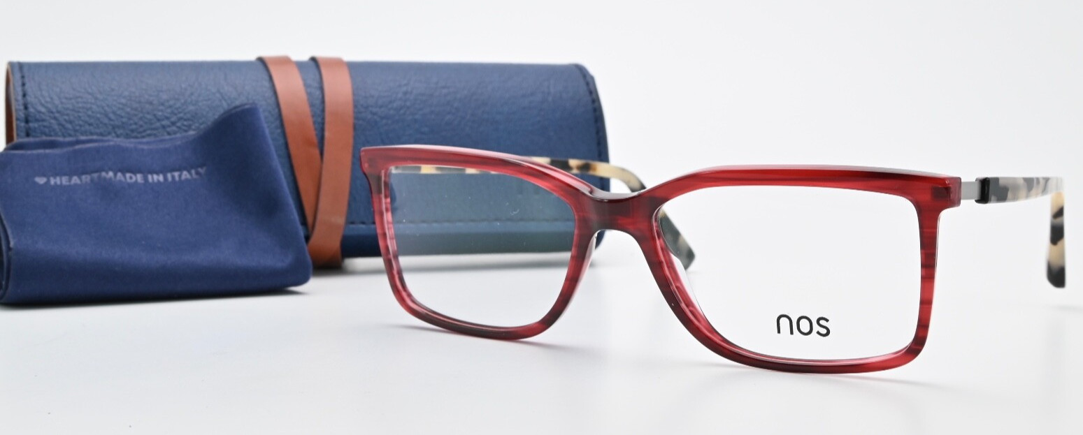 NOS Brille S552 Rosso 55-17 145 Glanz Rot Rechteck Классический кожаный мужской большой