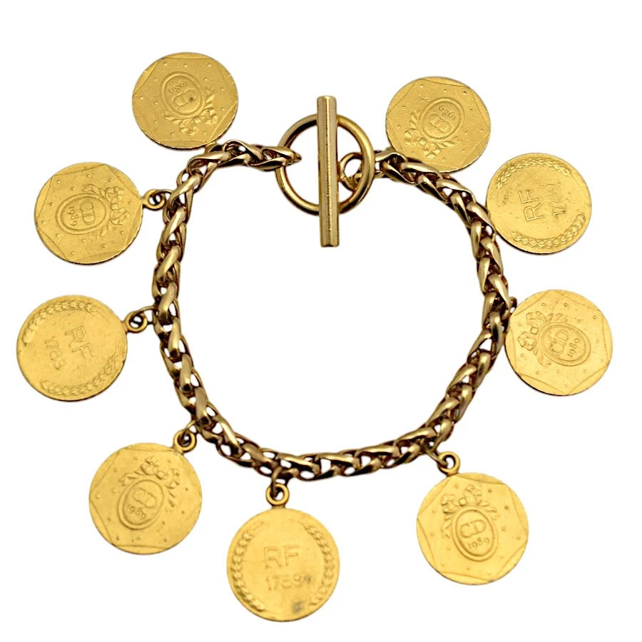 Christian Dior Bracelet Dior Vintage Manteau Pièce Bijoux Femme Or