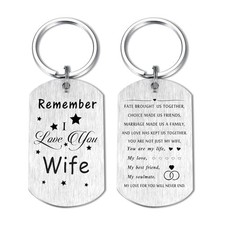 Remember I Love You Wife Keychain Gifts, Best Dear Wife Birthday Wedding