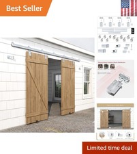20FT Heavy Duty Galvanized Steel Exterior Sliding Barn Door Hardware Kit, 450...
