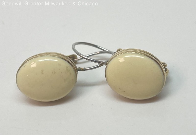 Liz Claiborne Cream Dangle Earrings 6.4g