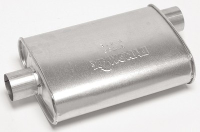 DynoMax Super Turbo Muffler 2.5 in Offset Inlet 2.5 in Center Outlet 17733