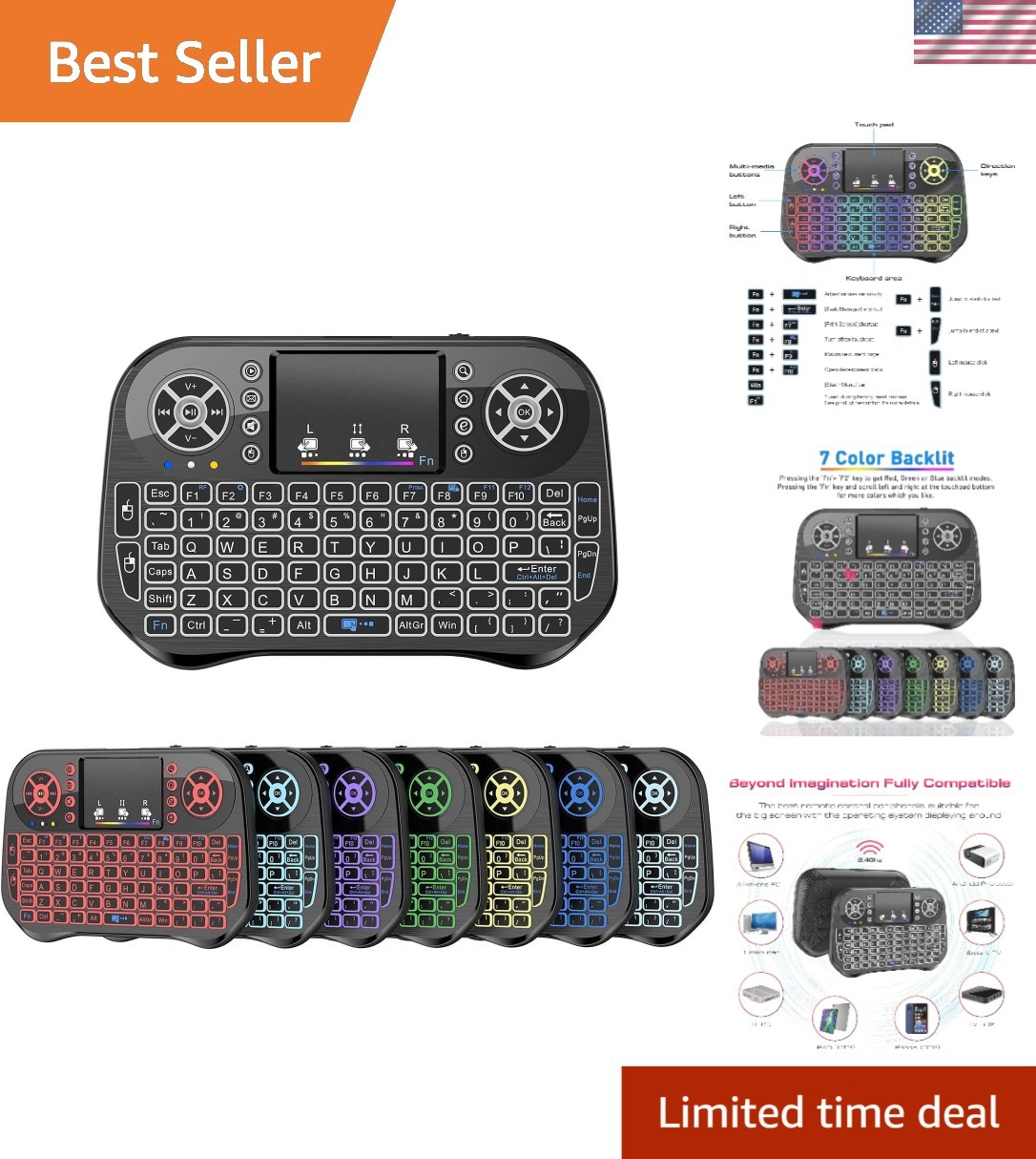 Versatile Mini Wireless Keyboard with Touchpad &ndash; Perfect f