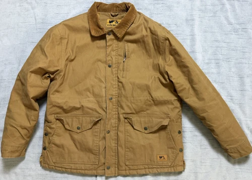 Vintage Wells Lamont Canvas Work Utility Jacket Men's L Brown Quilted Lined - product listing photo