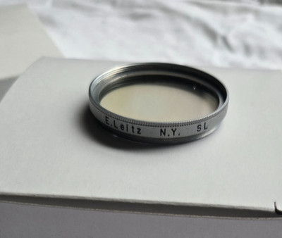 Original Leica 39mm SL (SkyLight) Filter E39 E. Leitz N.Y. Chrome in Excellent
