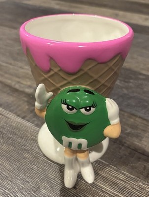 M&M's Ice Cream Cone Candy Dish/Cup - Ceramic Bowl - Green M&M - Galerie