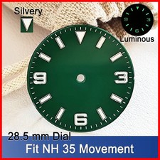 28.5mm Watch Dial Green Lume Explorer 3-6-9 For NH35 Movement Replacement