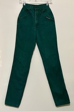 Vintage 90s Rocky Mountain Rockies Jeans Women 26/3 Green Denim Bareback Hi-Rise