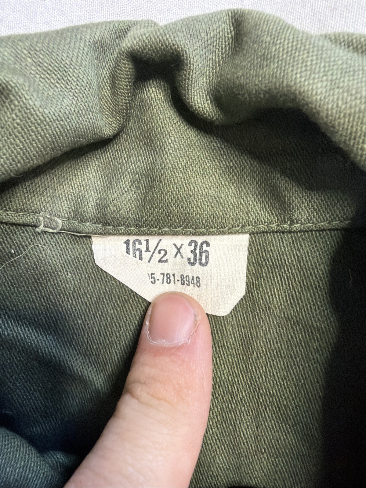 60s US Army OG-107 Shirt - DeadStock Nos - Xl - Vietnam era Cotton Sateen