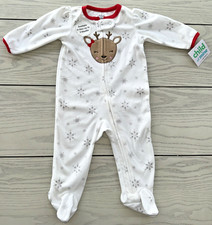 NWT Child of Mine by Carter's Reindeer One Piece Footed Sleeper Baby Girl 3-6 M