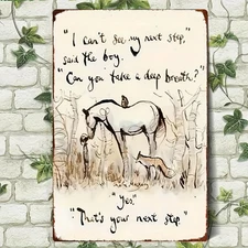 [Vintage Metal Wall Art] Tin Metal Signs 8x12 Vintage Metal Wall Art - Rustic Ho