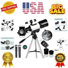 Telescope for Adults  Kids, 70mm Aperture Refractor 15X-150X Portable Travel...