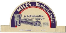 AB Brooks Pharmacy Kassman Ithaca NY Miles Weather Calendar Hanger Alka Seltzer