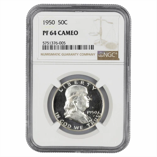 1950 Franklin Half Dollar 50C NGC PF 64 CAM
