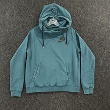 Nike Hoodie Men's Large Teal Funnel Neck Pullover Sweatshirt Pocket 683776-307