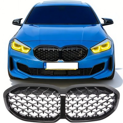 Sport Kühlergrill Doppelsteg Performance Glanz Für BMW 1er F40 Ab 2019 – Schwarz Glänzend, Passgenau