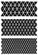 Really Great Stencils, Triangle Trio Stencil, 5.5x8", Background, Rows Angles
