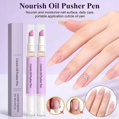 3-In-1Cuticle Oil Pusher Pen, Ceramic Cuticle Oil Cuticle Pusher Nail Oil Pen fo