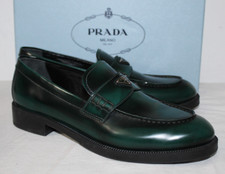 NWB PRADA Triangle Loafer Loafers Flats Bosco 40