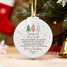 Personalised Thank You Christmas Acrylic Ornament Meaningful Gift for Teacher