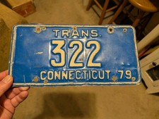 EXPIRED 1979 CONNECTICUT "TRANS" TRANSPORTER COMMERCIAL TRUCK LICENSE PLATE 322