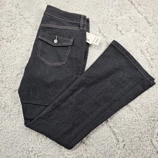 NWT NoBo No Boundaries Womens Jeans Bootcut Flap Pockets Cowgirl Y2K Sz 10 32x33