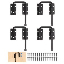 4Pcs Sliding Door Loop Lock Latch, 2.36" Flexible Latch Hook Lock, Black