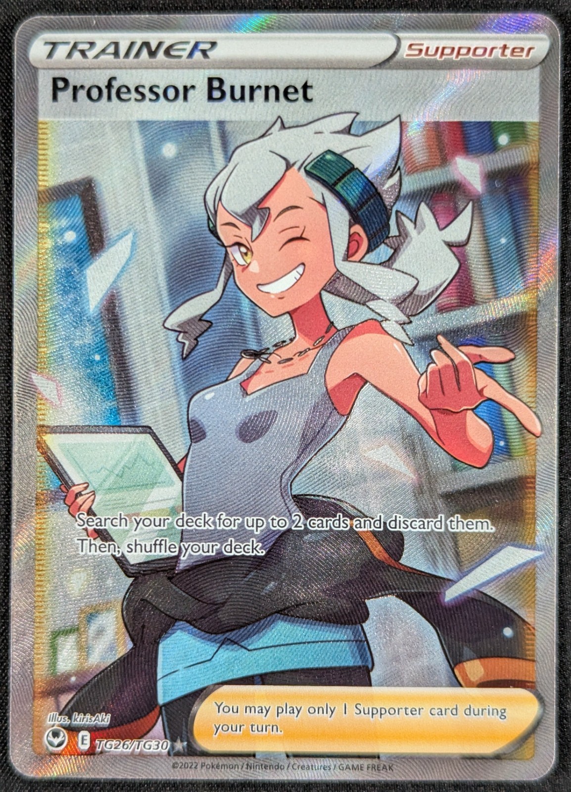 Professor Burnet Trainer Gallery Full Art Ultra Rare Pokemon Card TG26/TG30 NM