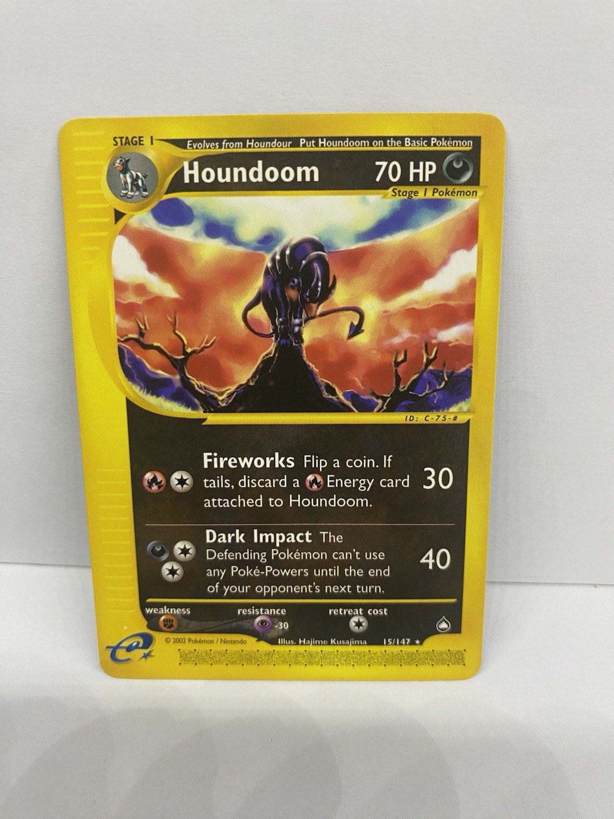 Houndoom 15/147 Rare Aquapolis Pokémon Card NM