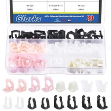 80Pcs 3/8" 5/16" 8 Sizes Fuel Line Retainer Clips Assortment Kit, Nylon Fuel