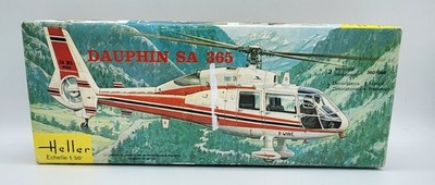 Heller Dauphin SA 365 Bausatz 1/50 Hubschrauber Vintage Modellbau Made in France