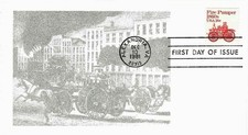 1860 s Fire Pumper #1908 FDC Unkn Designer M5811