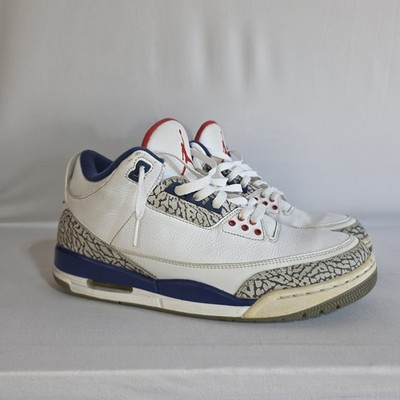 Nike Air Jordan 3 Retro True Blue White Cement Red Men s Size 11 854262-106 2016