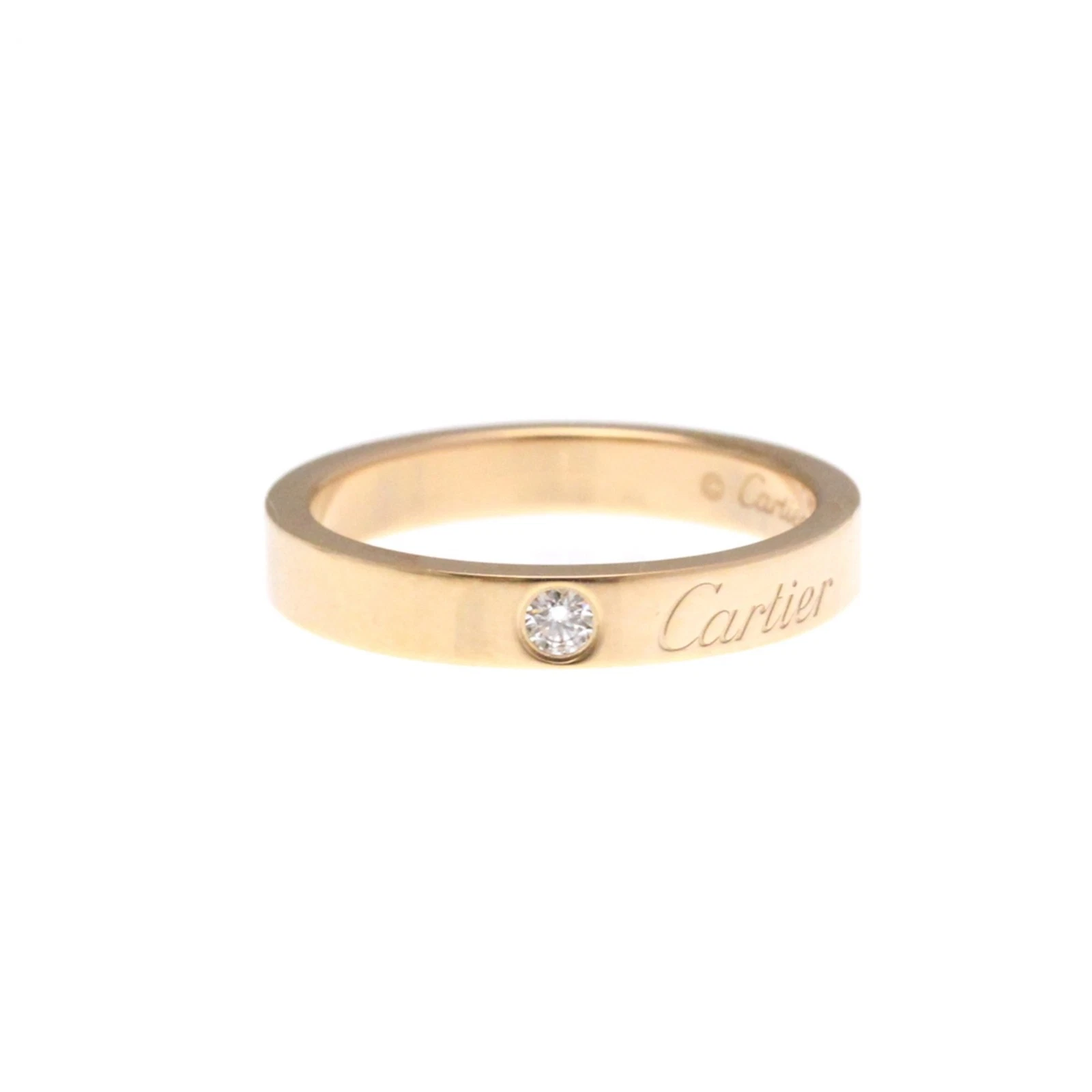 Cartier Engraved Ring With 1 Diamond Fashion Diamond Band Ring Pin... BF585722