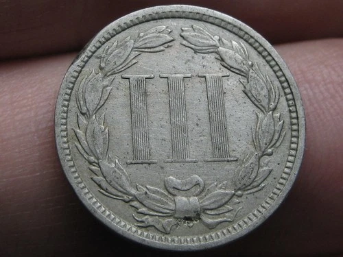 1876-P Three Cent Nickel — photo from the most recent tracked eBay sale