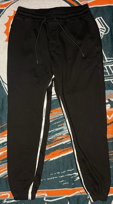 STAMPD Joggers Mens Medium M Pants Black Zipper Pockets Sweatpants Fleece Casual
