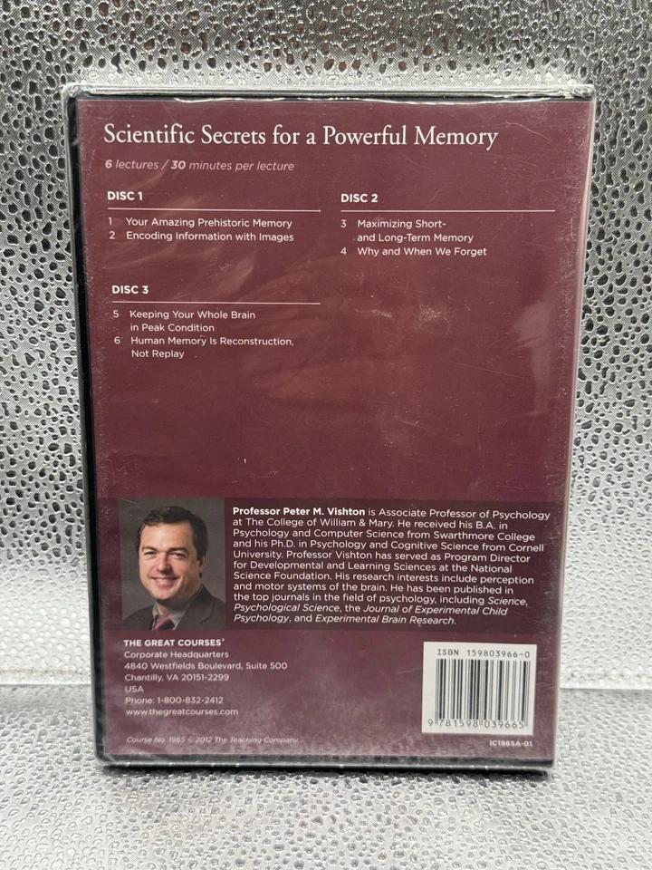 Great Courses: Scientific Secrets for a Powerful Memory (DVD, 2012) Brand New - Image 2 of 2